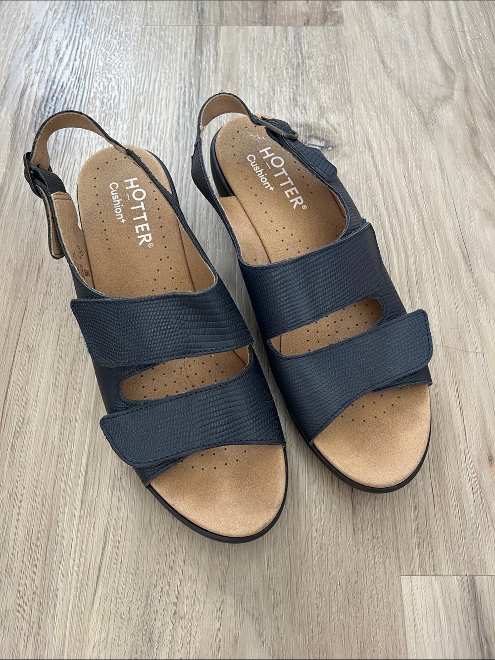 hotter Navy Textured Slingback Sandals